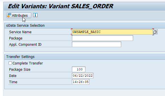 oData Service Selection