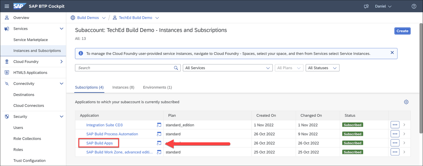 Open SAP Build Apps