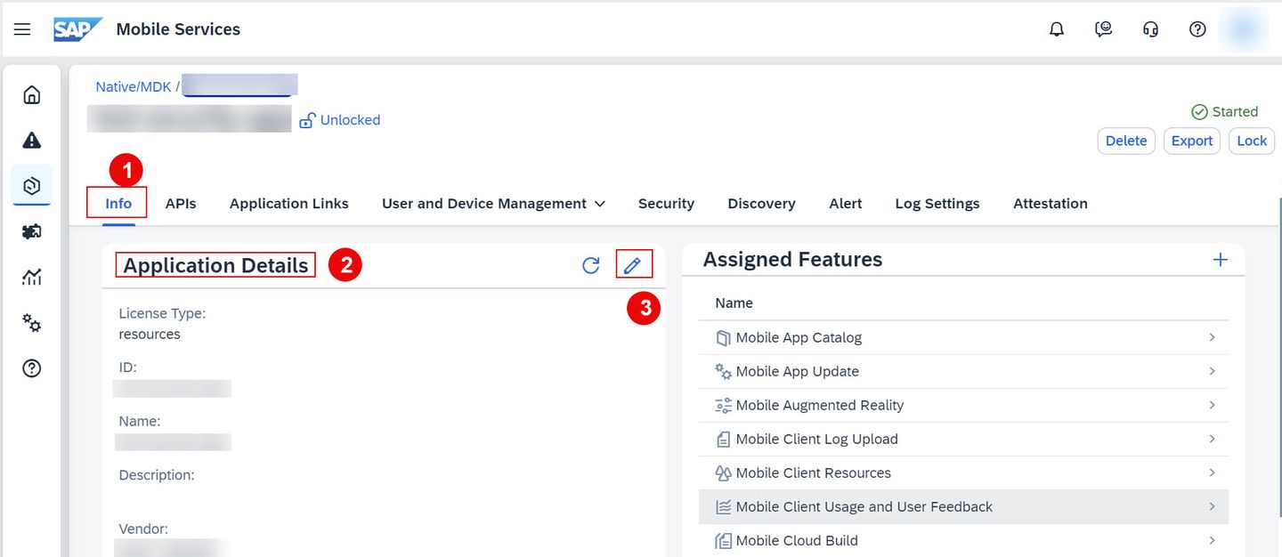 Edit Application Details