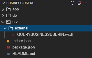 Figure 6 – QUERYBUSINESSUSERIN.wsdl file imported to CAP project
