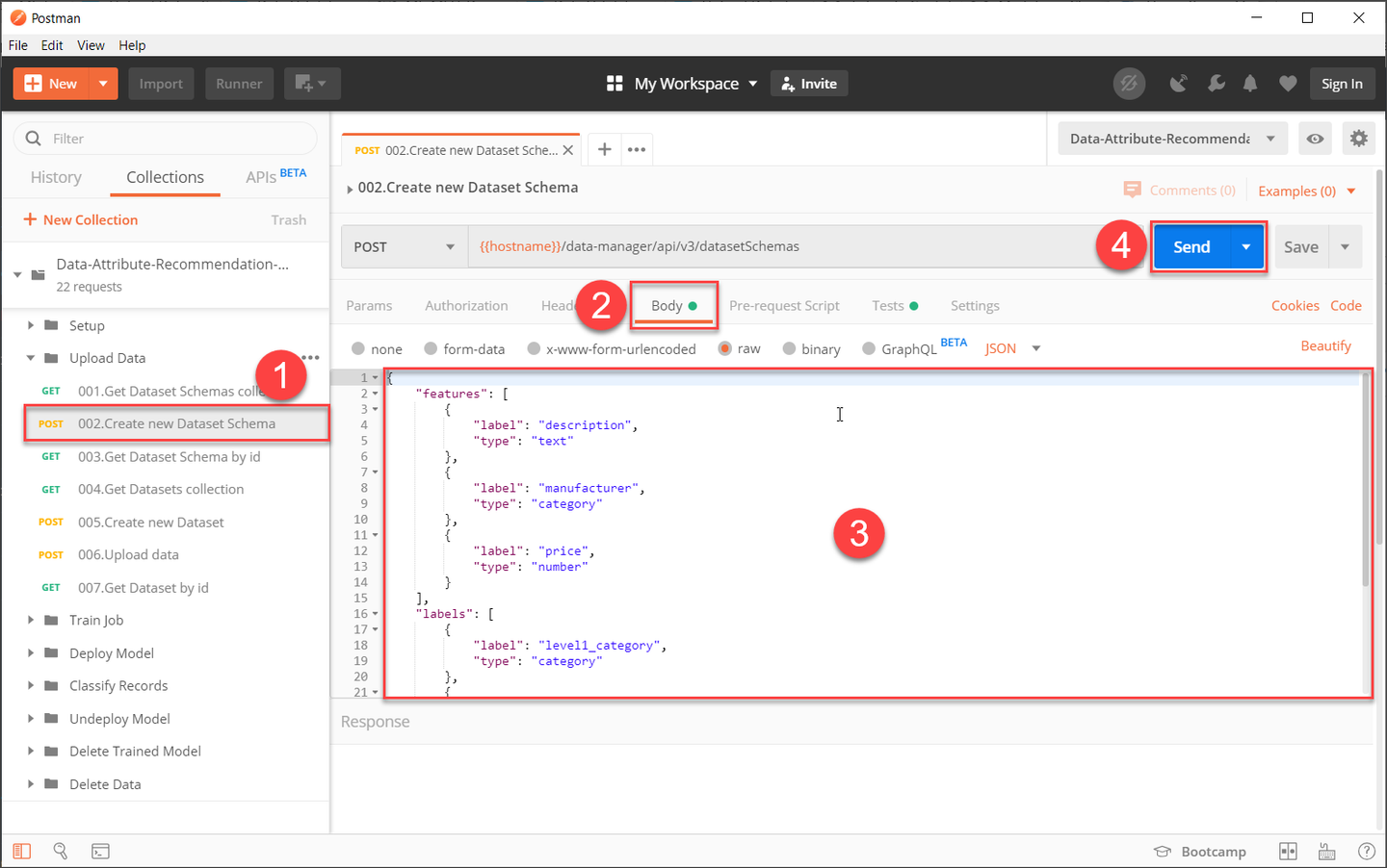 Create Dataset Schema