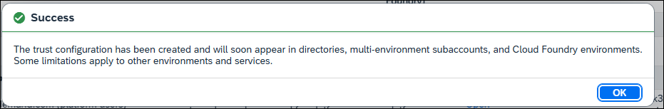 Trust configured message