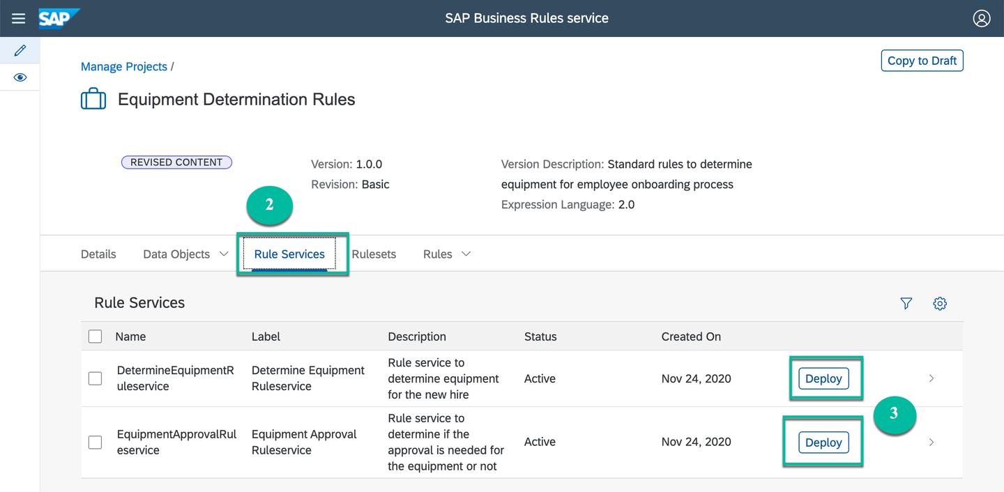 Deploy Business Rules