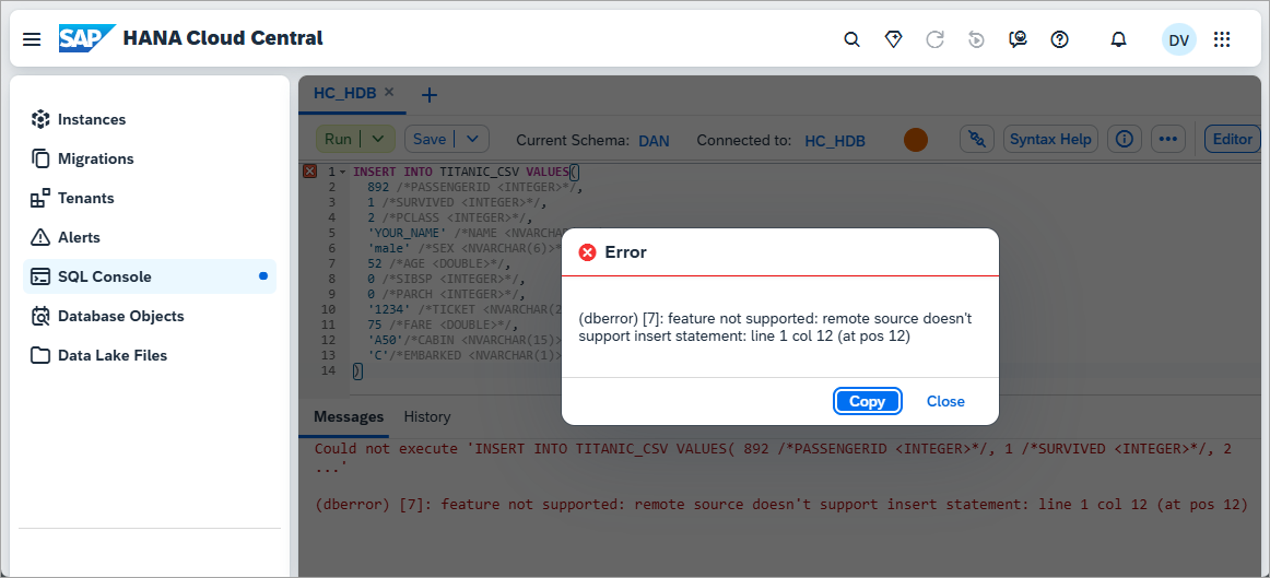 Insert error