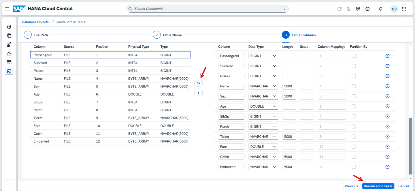 Create Virtual Table