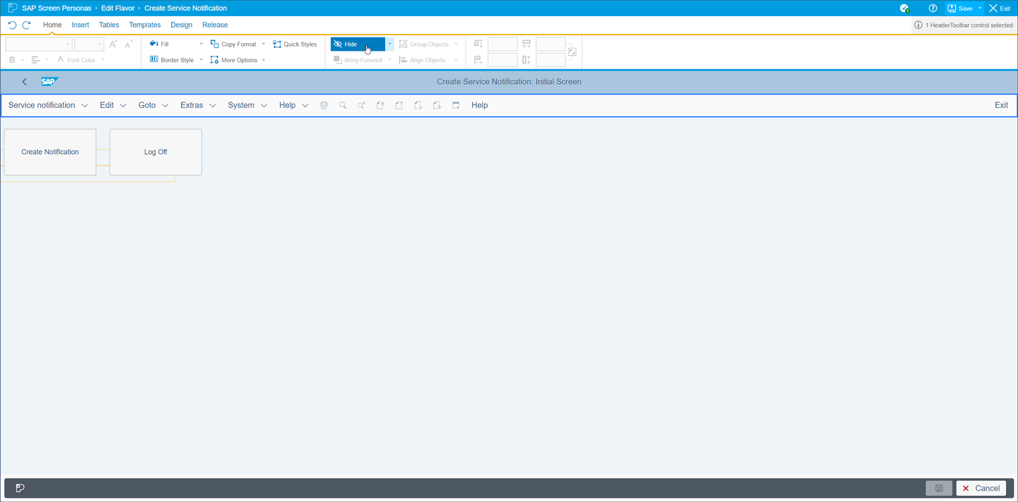 Hiding Toolbar