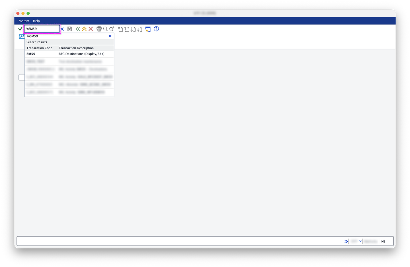 3.1: SAPGUI - easy access with SM59