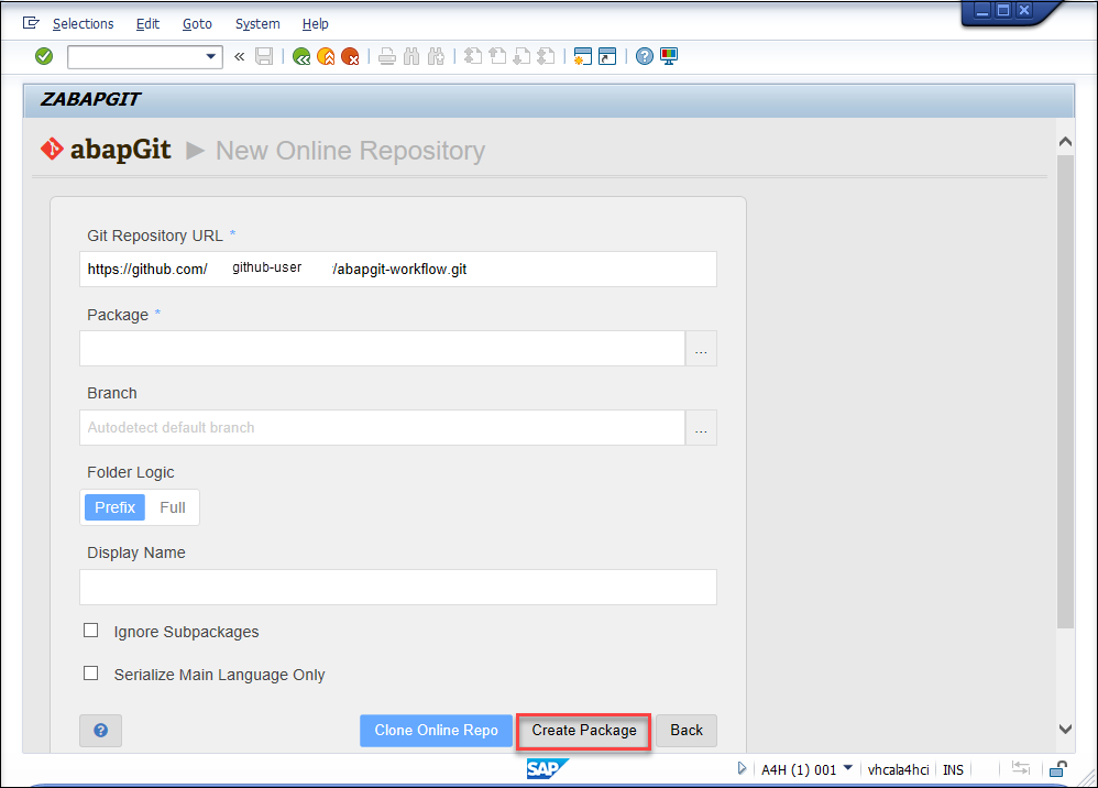 repository URL