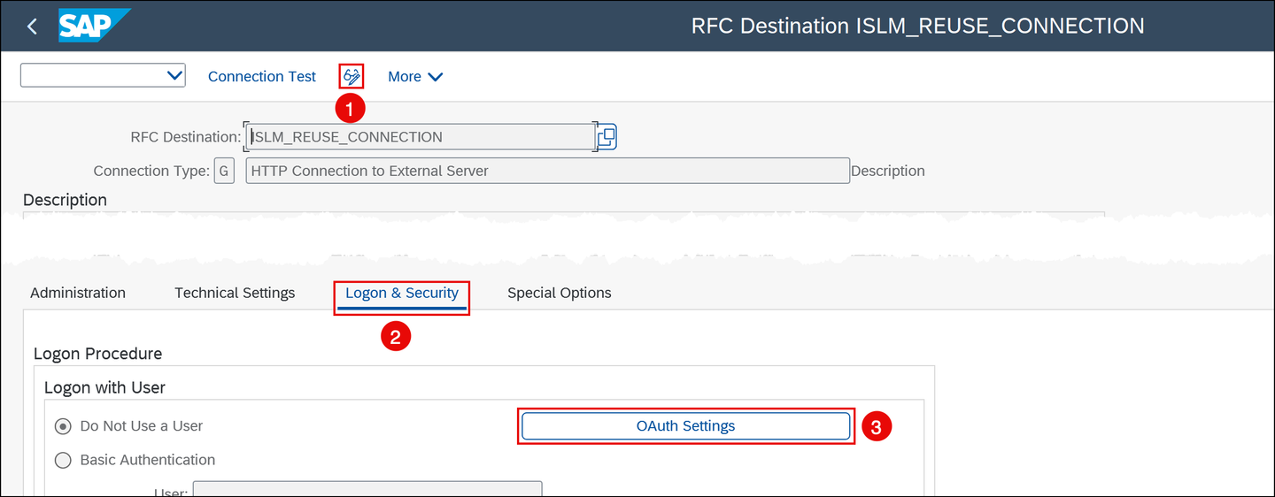 Create Destination: OAuth Settings