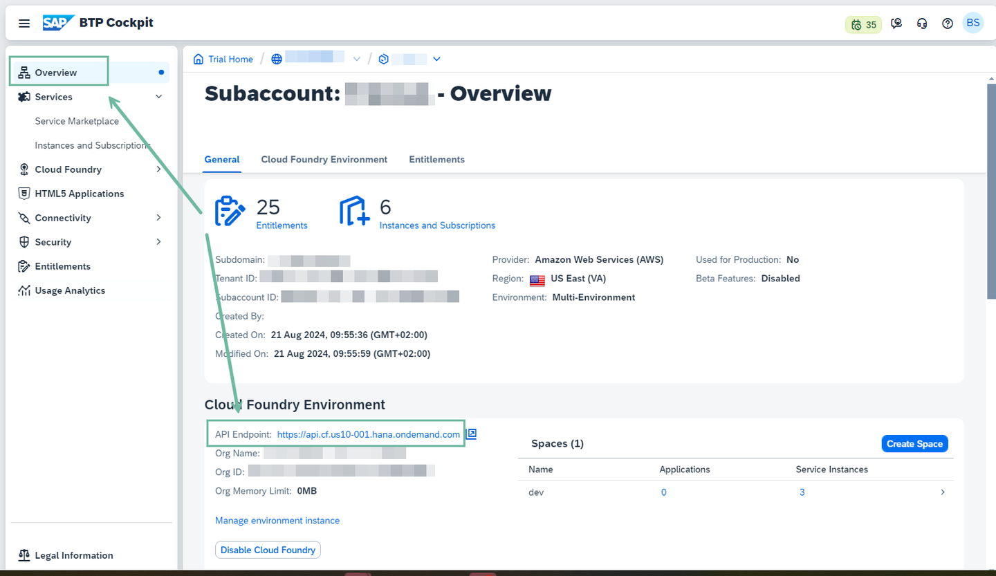 Cloud Foundry Login dialog