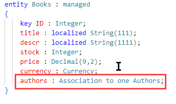 The CDS code to model an association.