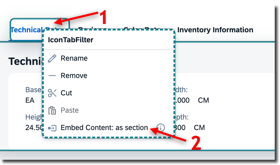 Embed Content as section