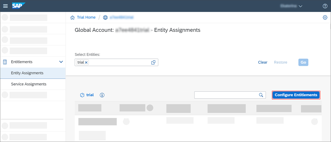 Choose Configure Entitlements.