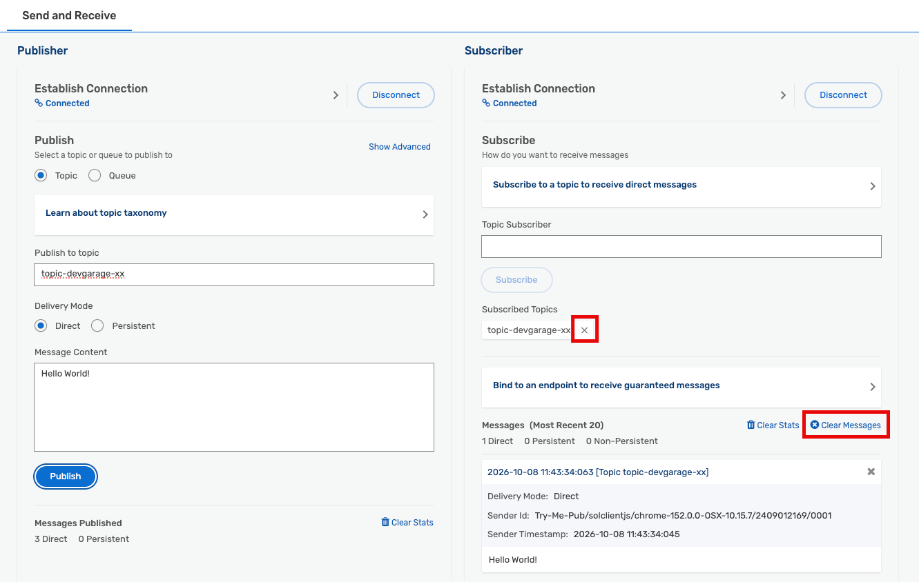 Clear and unsubscribe