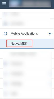 Native Apps Sidebar Menu Item
