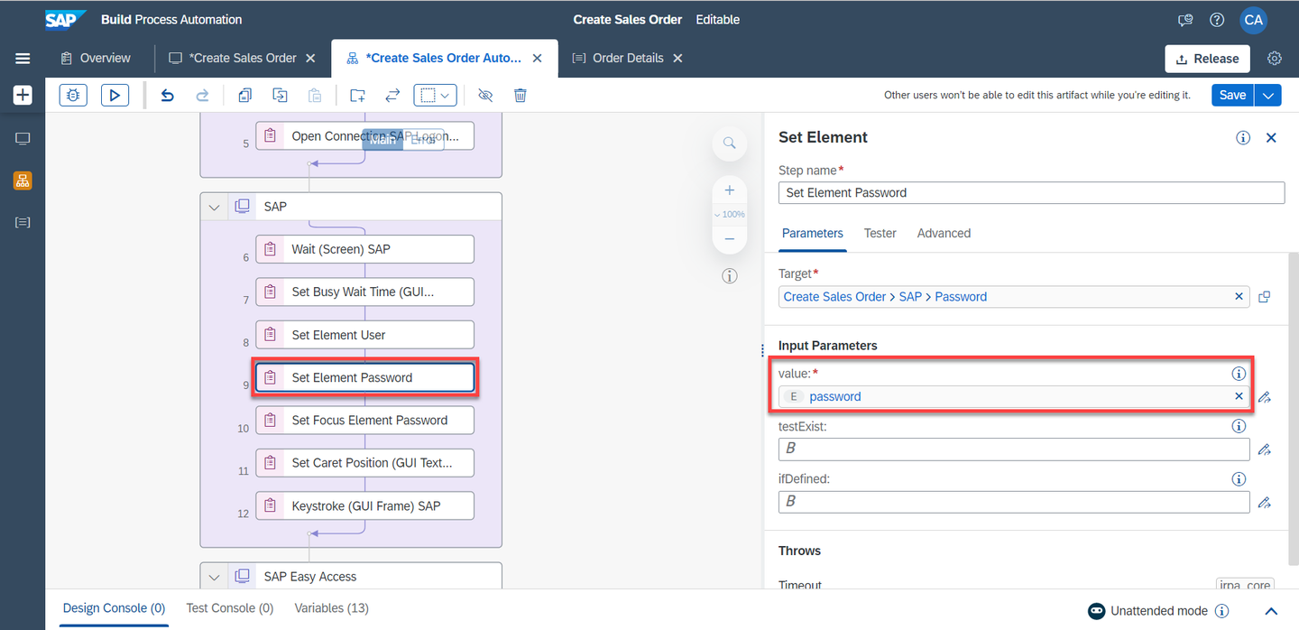 Use password Environment Variable
