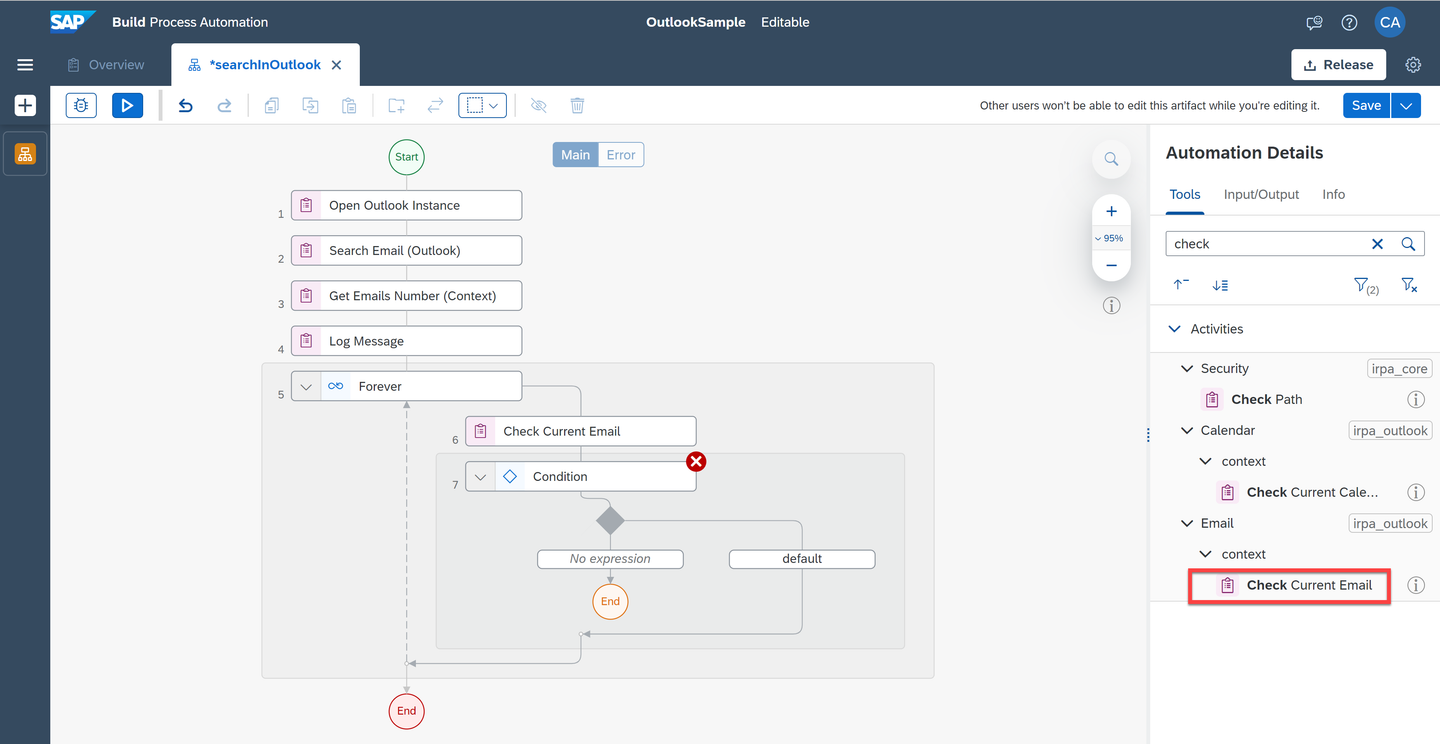 Add Get Email In Context Activity