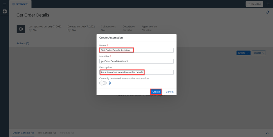 Create Automation