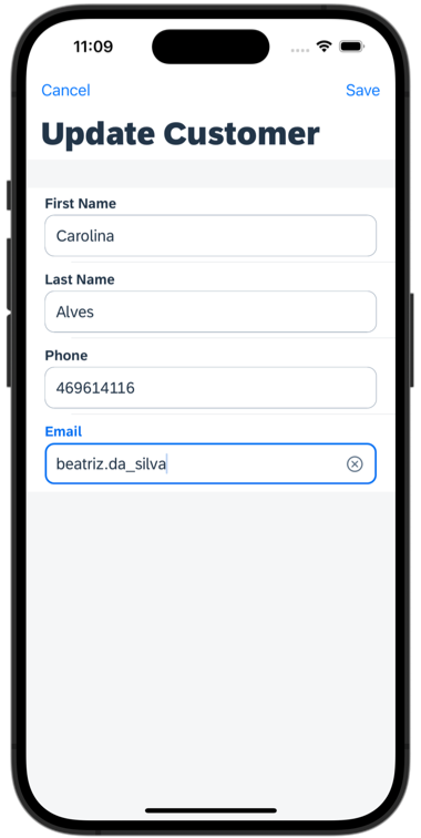 iOS Customer Email Field Without At Symbol