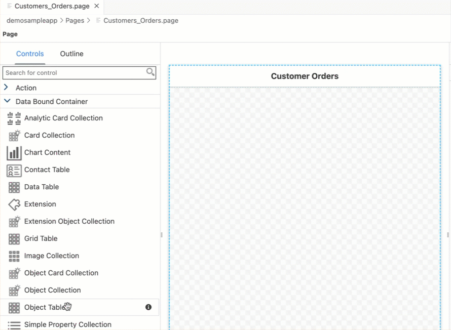 Object Table Control Drag And Drop