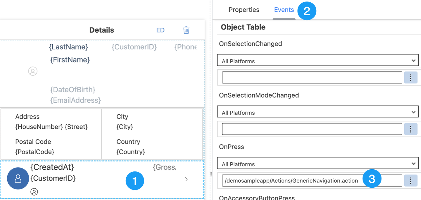 Customer Detail OnPress GenericNavigation Bound