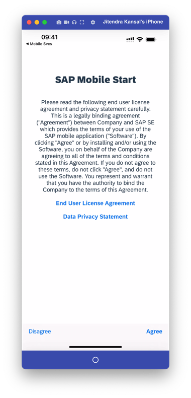 SAP Mobile Start App Opened On iOS