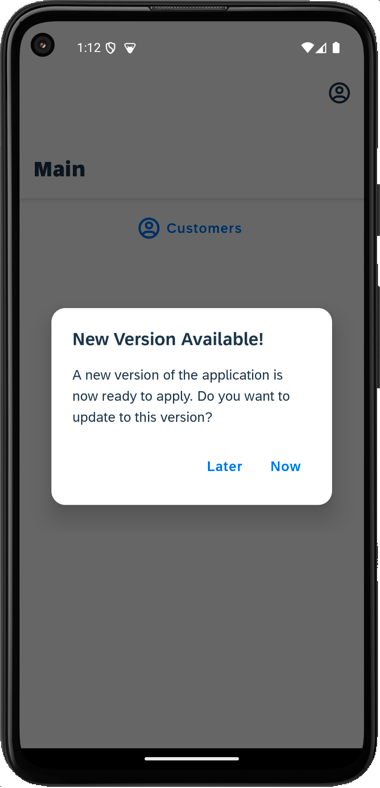 Android New Version Available Popup