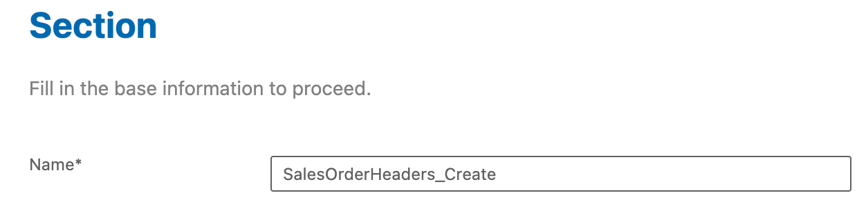 SalesOrderHeaders Create Page Base Information