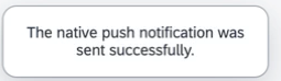 Push Notification Sent Success Toast