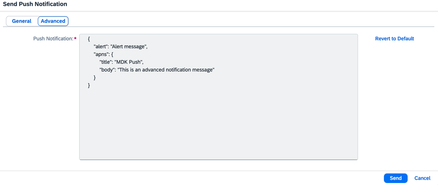 Advanced Notification Payload Sent iOS