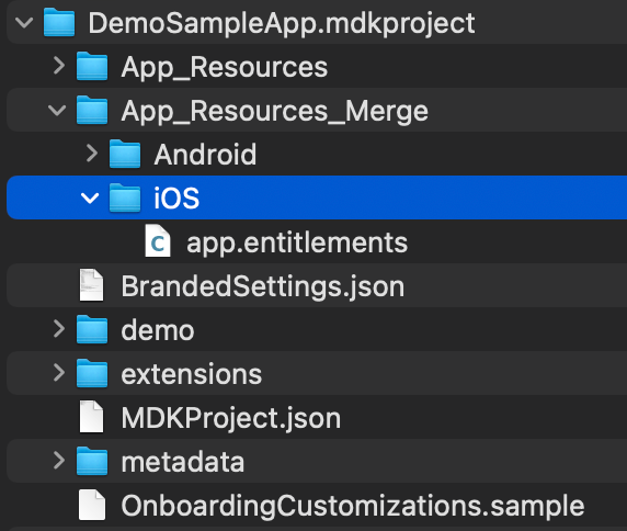 app.entitlements File In iOS Resources