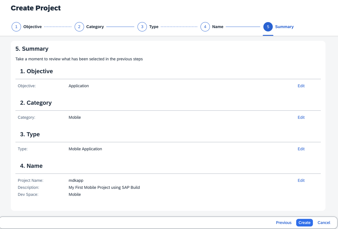 Project Summary Review Screen