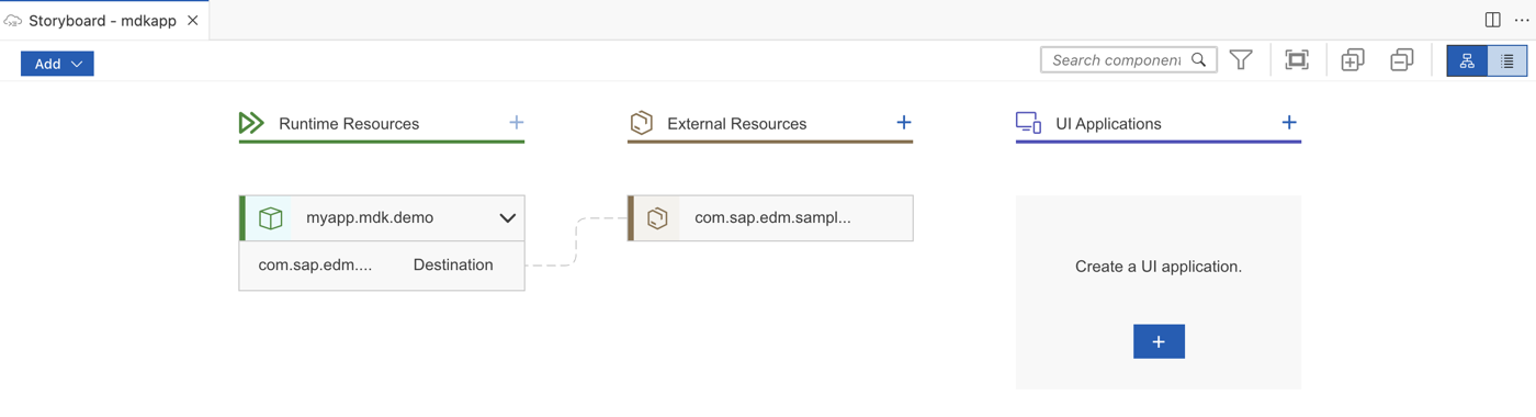 Storyboard With Runtime And External Resources