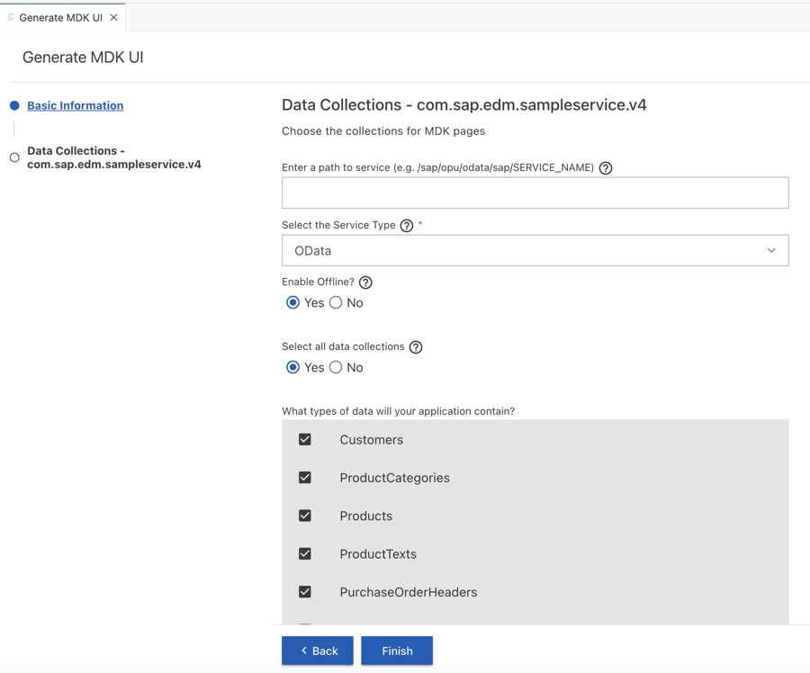 Data Collections Step Configuration
