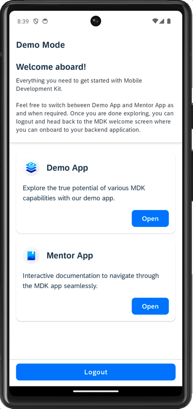 Android Demo And Mentor App Screen