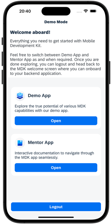iOS Demo And Mentor App Screen