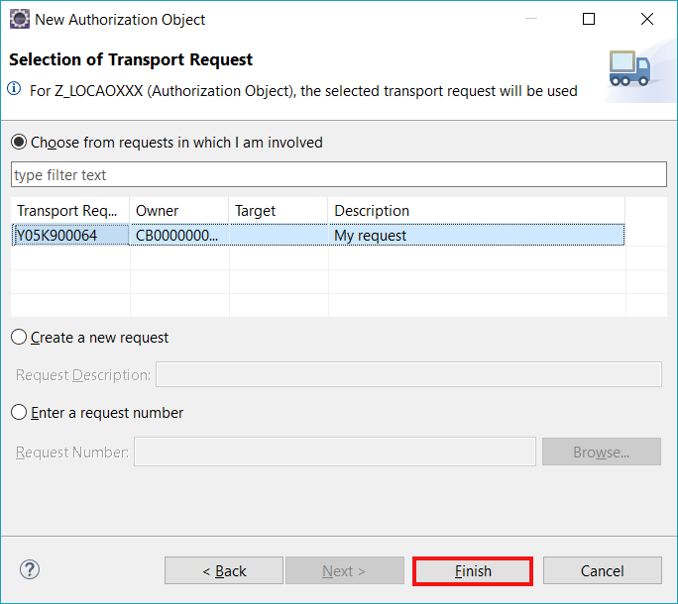 Create authorization object