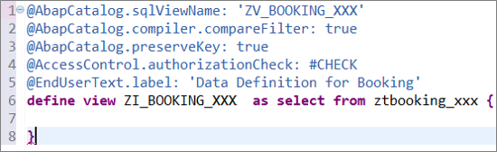 Specify SQL view