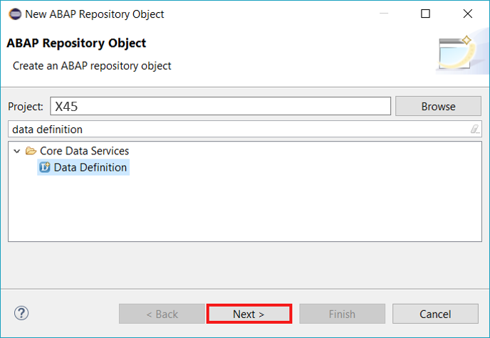 Create data definition