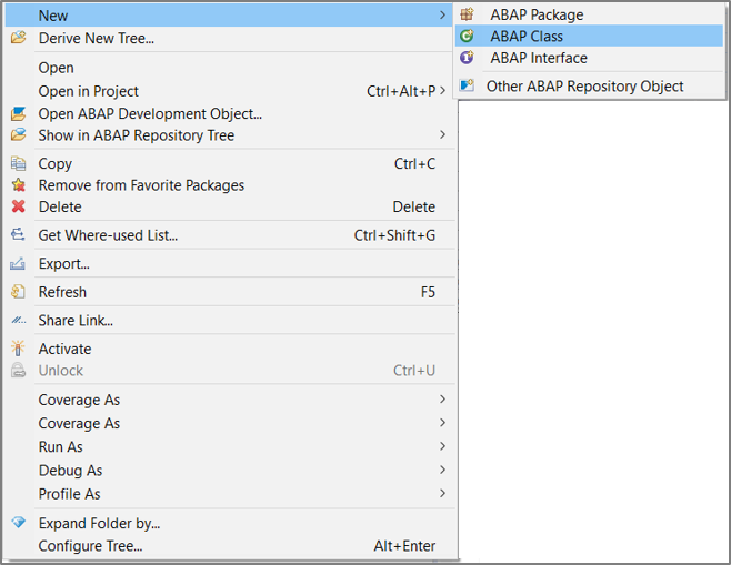 Create ABAP class