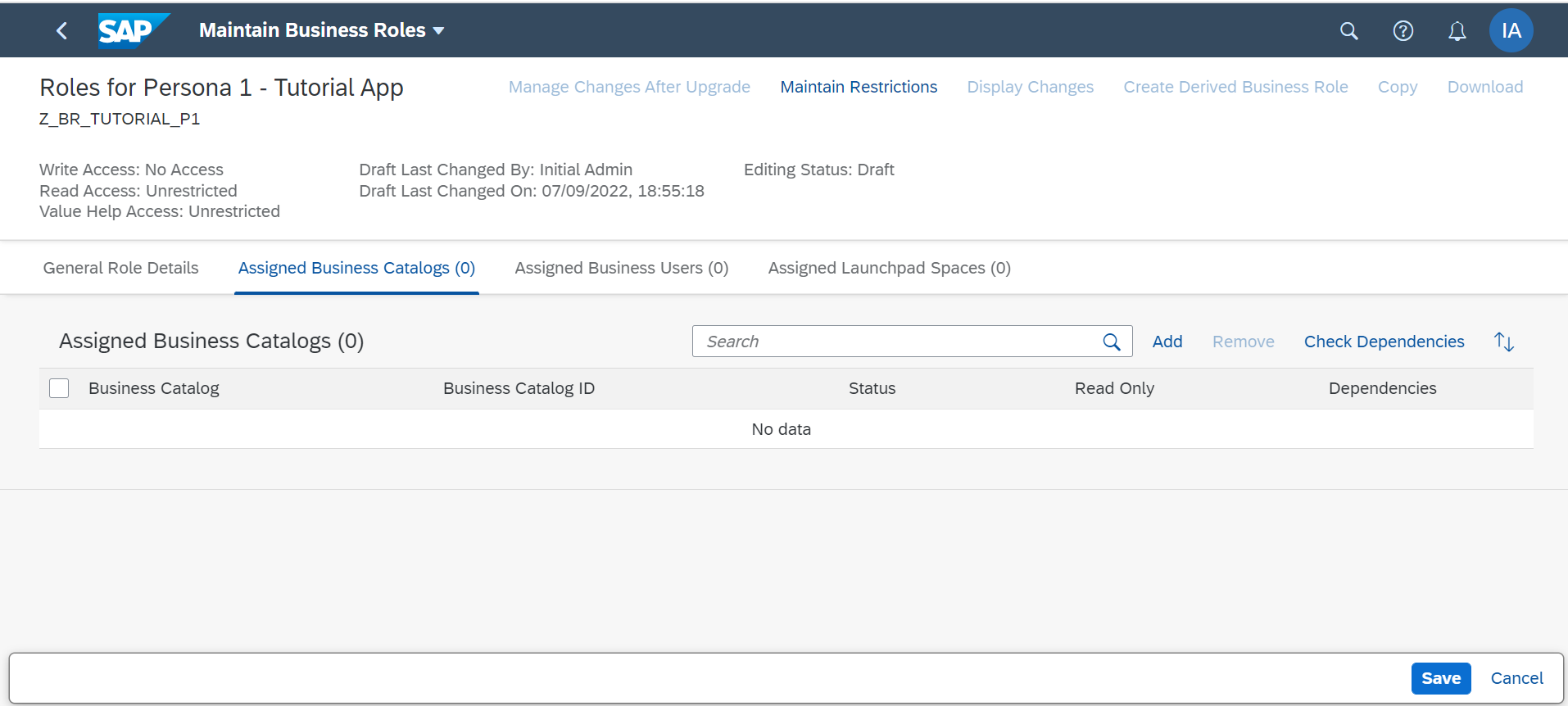 Add business catalogs