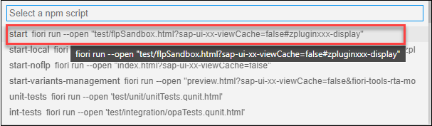 Preview application - start fiori run