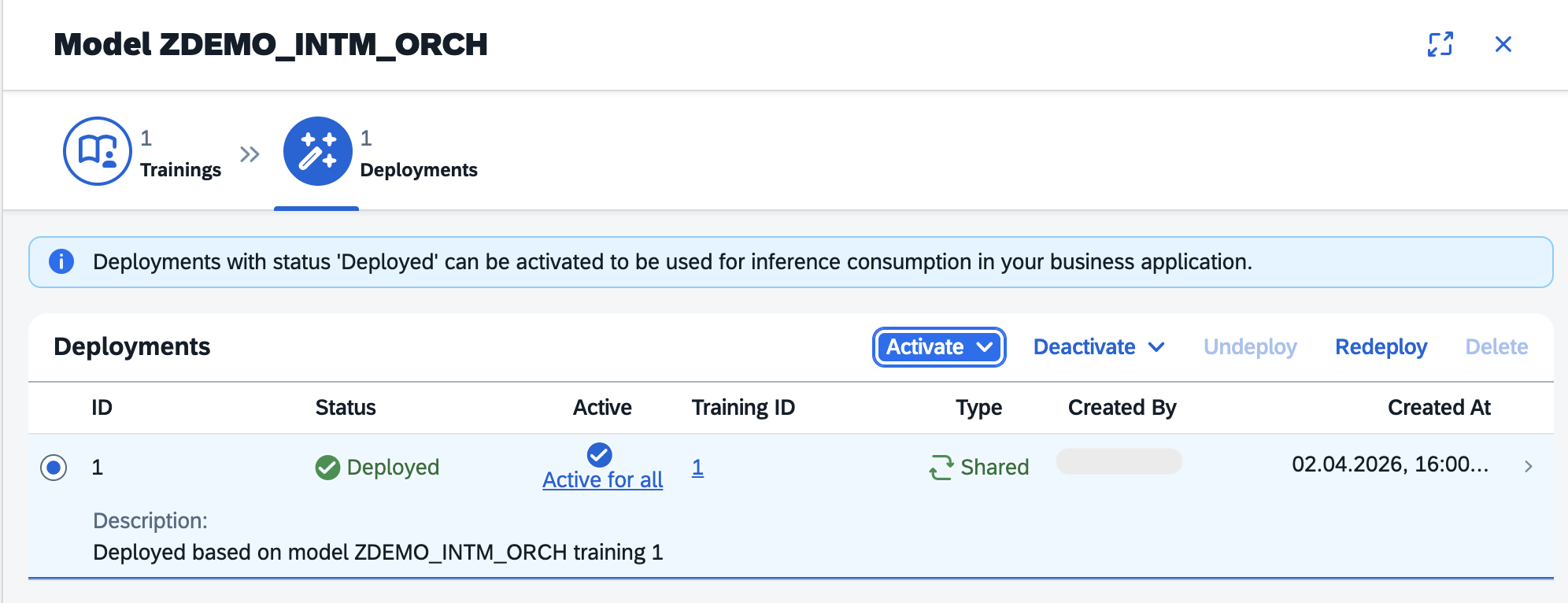 Final deployment status