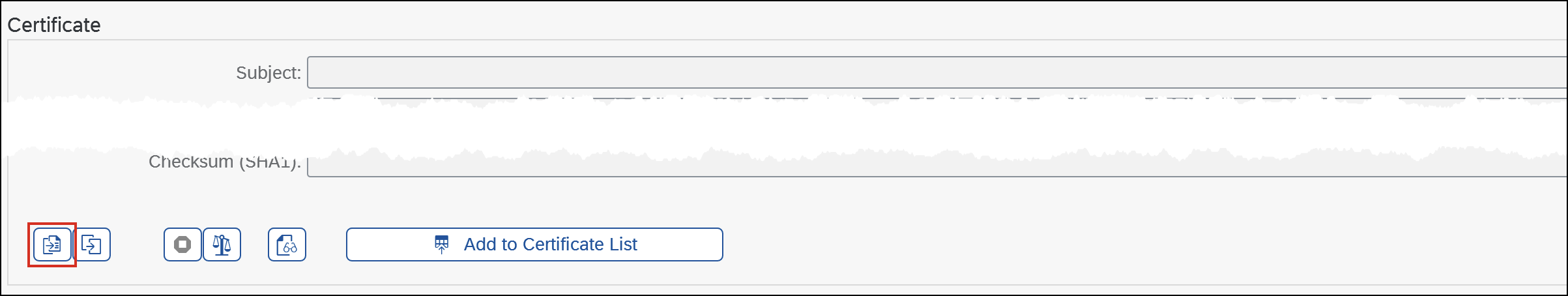 Trust Manager: Import Certificate