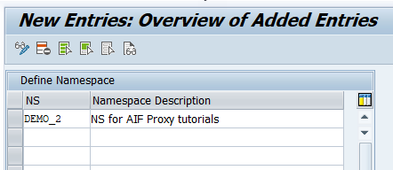 Create namespace