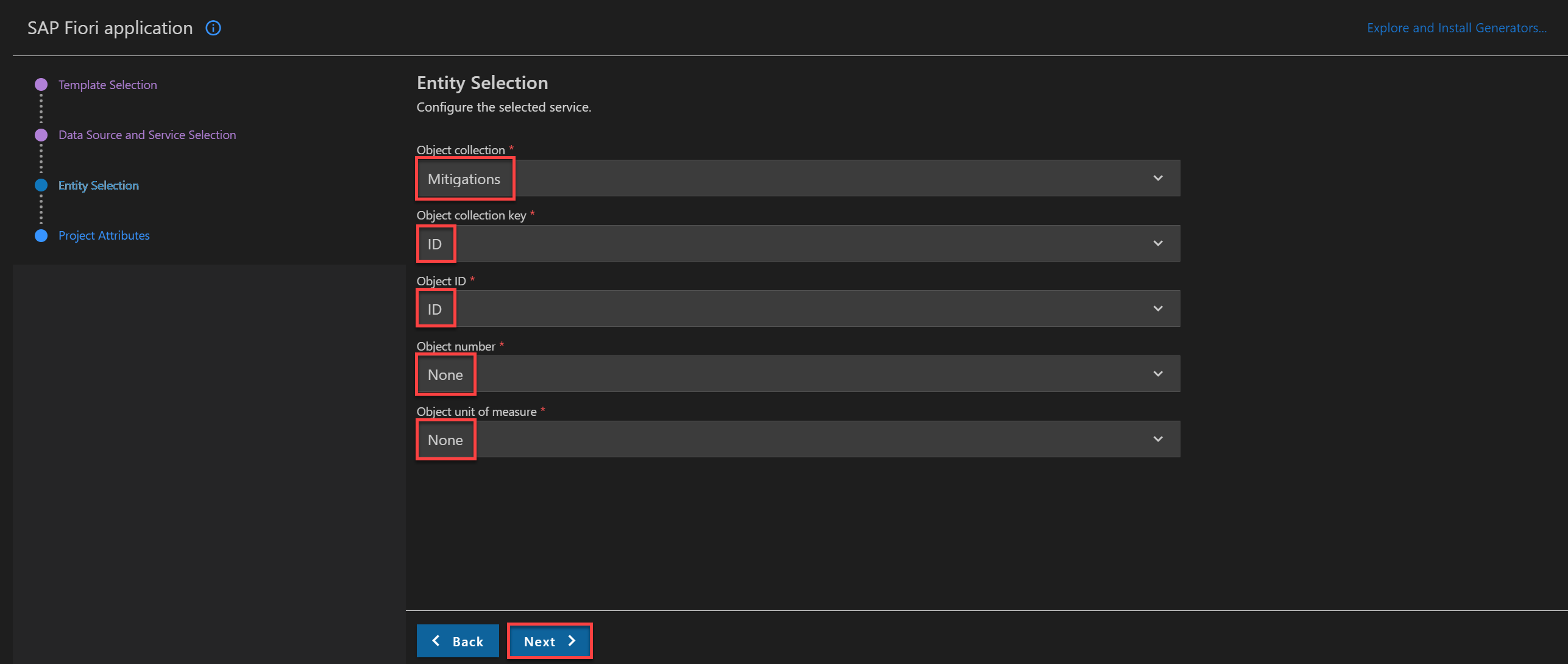 Entity Selection