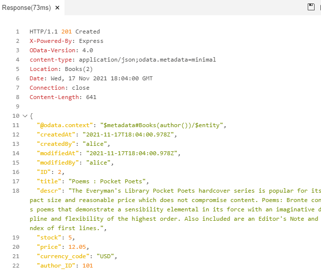 Created book successfully.