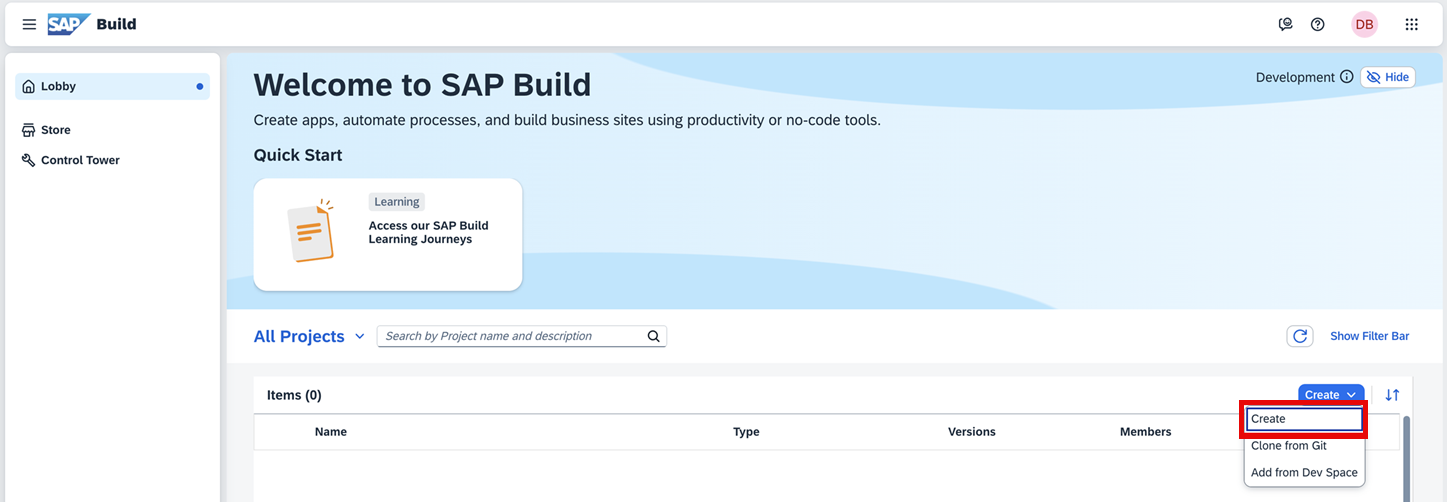 Create a project