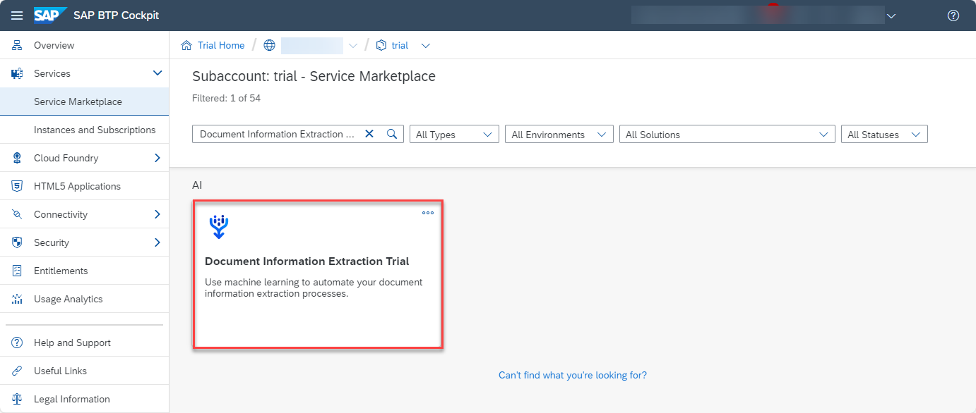 Document Information Extraction in Service Marketplace
