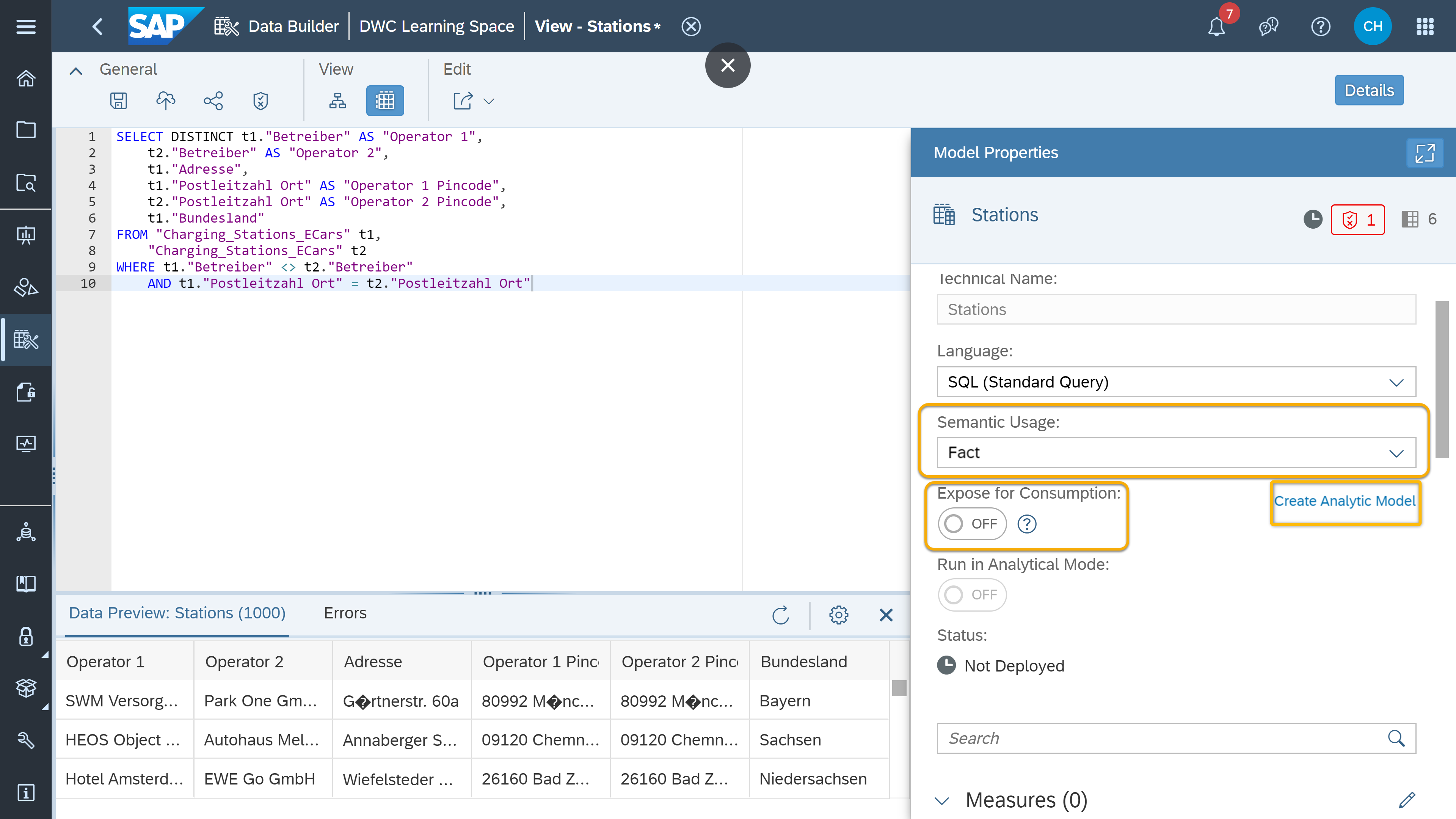 Model Data With SQL In SAP Datasphere | SAP Tutorials